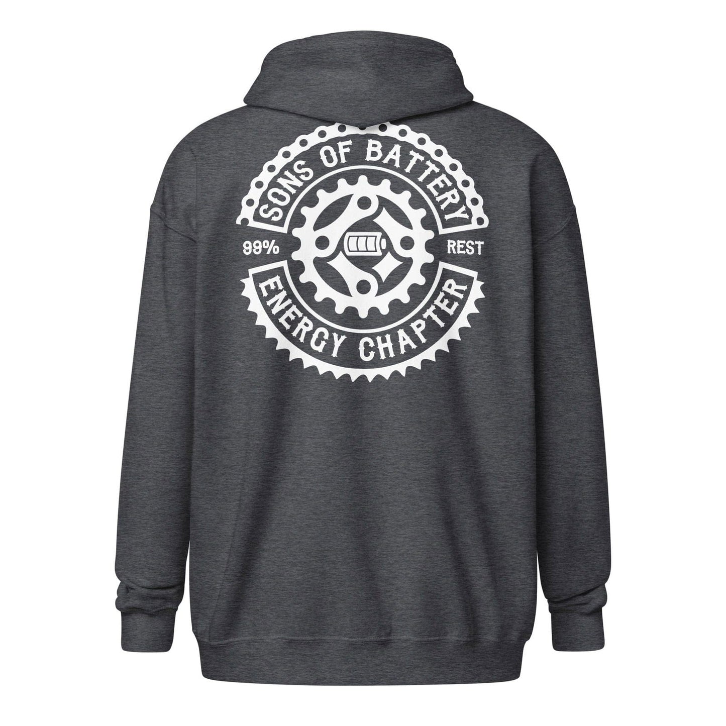 Sons of Battery® - E-MTB Brand & Community Dunkles Heather / S Original Sons of Battery - Unisex Heavy-Blend Zip Hoodie E-Bike-Community