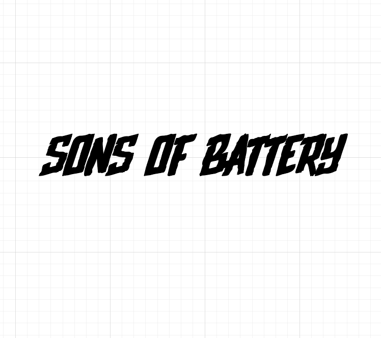 Sons of Battery - E-MTB Brand & Community Folien 1 x 8 cm / Schwarz Signature - Querformat - SoB - E-Bike-Community