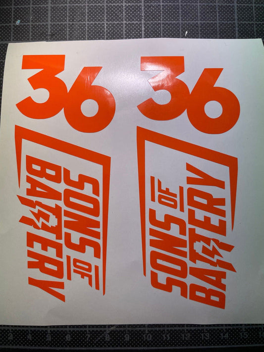 Sons of Battery - E-MTB Brand & Community Folien Fox-Orange SONS OF BATTERY - Federgabel Aufkleber / Decal E-Bike-Community