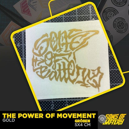 Sons of Battery - E-MTB Brand & Community Folien Gold The Power of Movement - Folienplot - SoB - E-Bike-Community