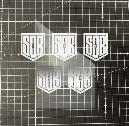 Sons of Battery - E-MTB Brand & Community Folien Innen / Silber / 3,7 cm x 3 cm 5er Pack SoB "Modernes Logo" Folienplot " E-Bike-Community