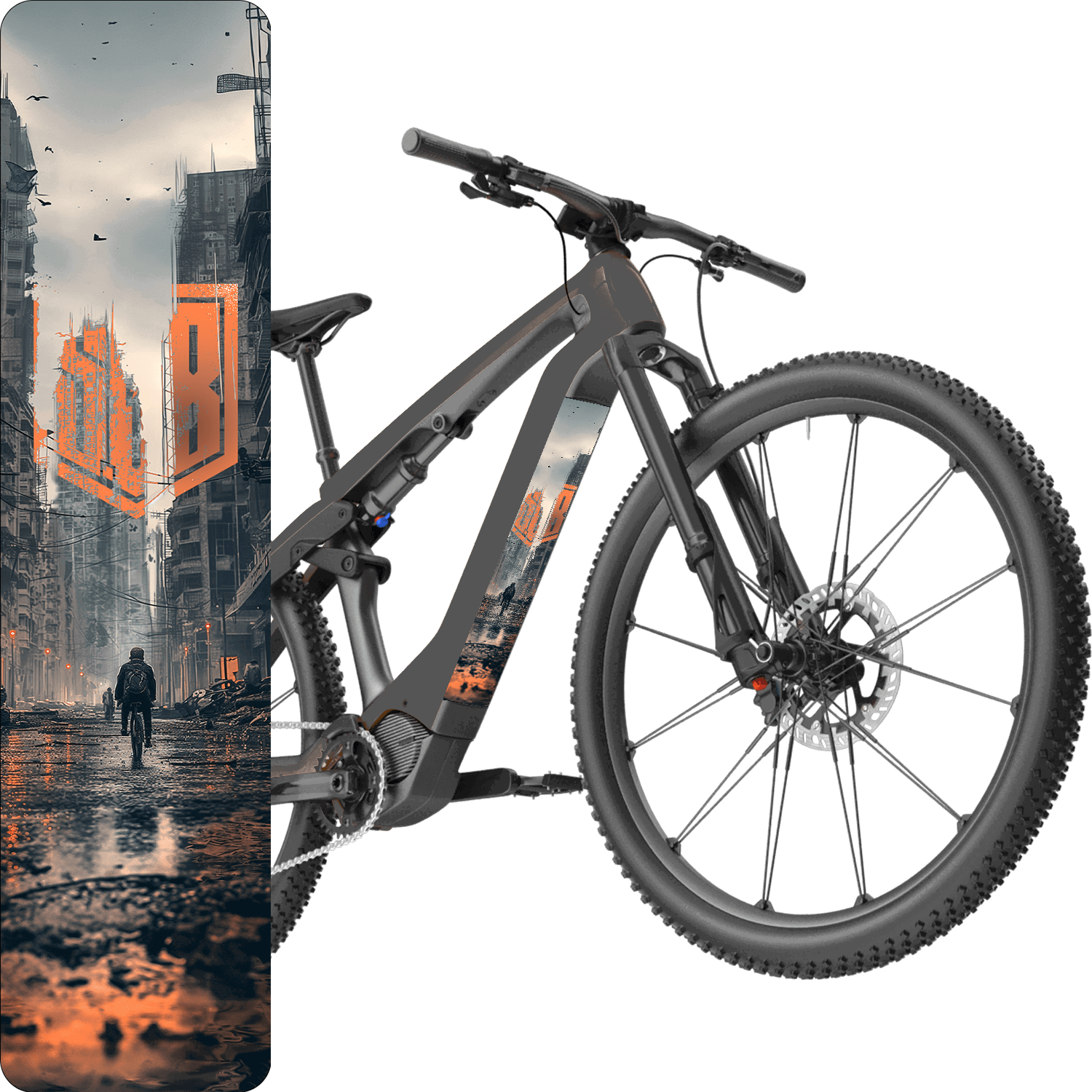 Sons of Battery® - E-MTB Brand & Community Folien & Sticker Endzeit  -  Akku Abdeckung Cover Universal / Schutzfolie / Unterrohr für alle E-Bikes auch Cube 750 wh oder 625 wh E-Bike-Community