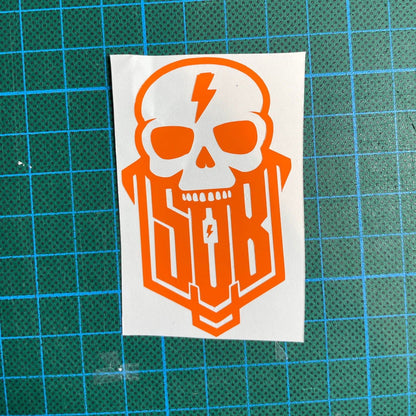 Sons of Battery® - E-MTB Brand & Community Folien & Sticker Fox-Orange (Glanz) / 11 x 7 cm Skullgang - SoB - E-Bike-Community