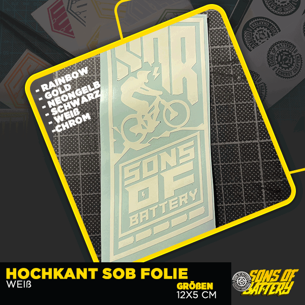 Sons of Battery - E-MTB Brand & Community Folien & Sticker Hochkant Biker Motiv als Folie (12 x 5 cm) - SoB - E-Bike-Community