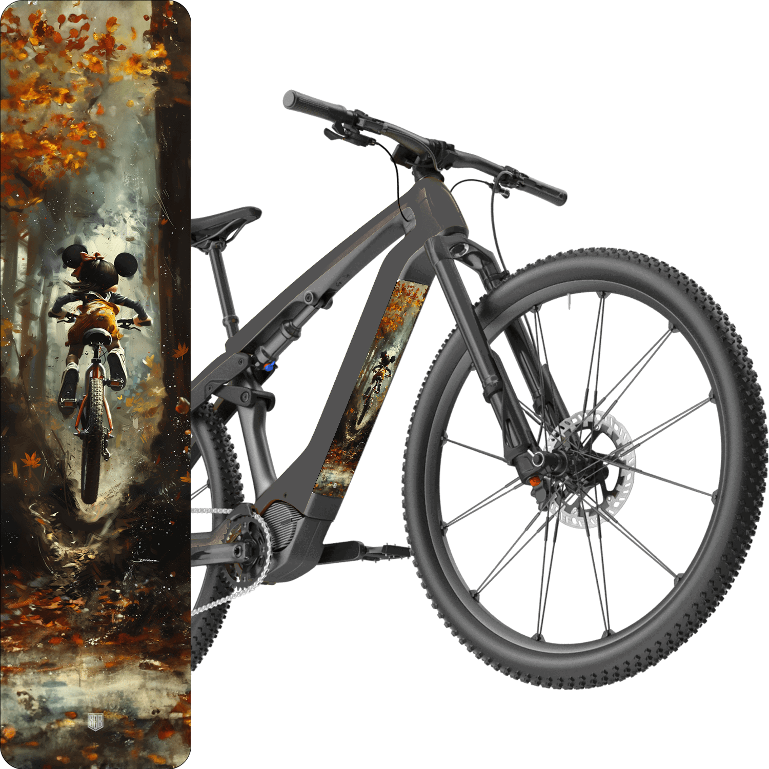 Sons of Battery® - E-MTB Brand & Community Folien & Sticker Mouse rides MTB -  Akku Abdeckung Cover Universal / Schutzfolie / Unterrohr für alle E-Bikes auch Cube 750 wh oder 625 wh E-Bike-Community