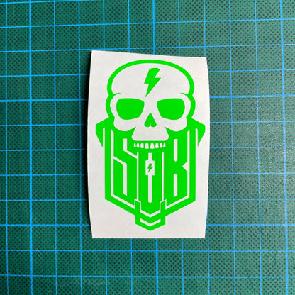 Sons of Battery® - E-MTB Brand & Community Folien & Sticker Neongrün / 11 x 7 cm Skullgang - SoB - E-Bike-Community