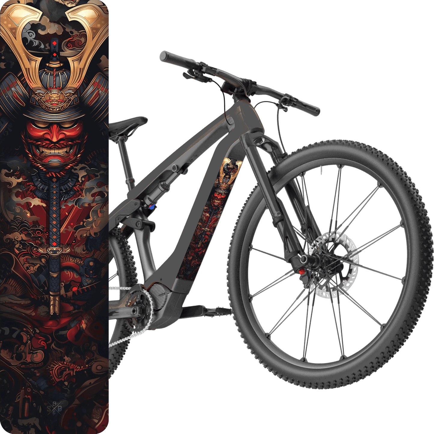 Sons of Battery® - E-MTB Brand & Community Folien & Sticker Samurai 2 -  Akku Sticker Abdeckung Cover Universal / Schutzfolie / Unterrohr für alle E-Bikes auch Cube 750 wh oder 625 wh E-Bike-Community