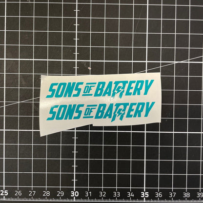 Sons of Battery - E-MTB Brand & Community Folien Türkis / 9 x 1.6 cm Sons of Battery - Schriftzug Modern E-Bike-Community