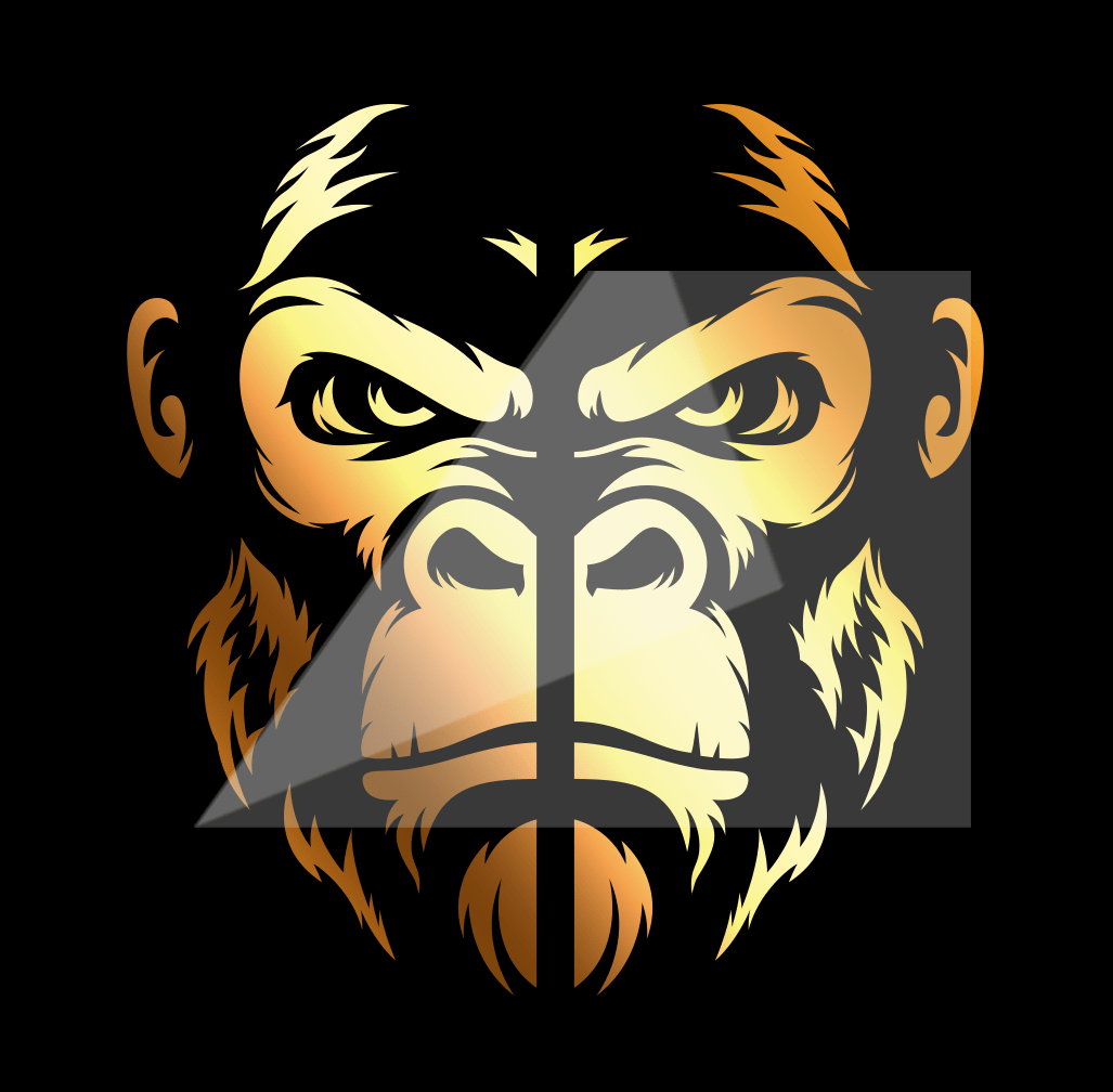 Sons of Battery - E-MTB Brand & Community Folien und Sticker HxB: 18 x 7 cm / Gold King of the Jungle - Gorilla 🦍 - Federgabel Vinyl Aufkleber E-Bike-Community