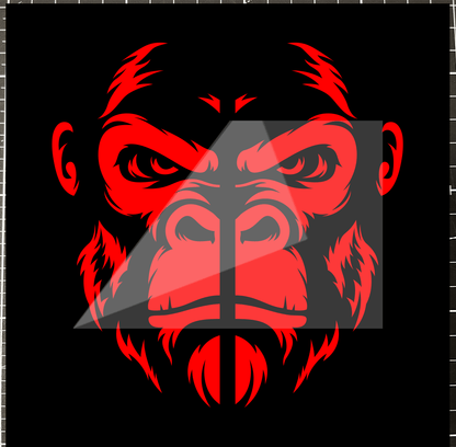 Sons of Battery - E-MTB Brand & Community Folien und Sticker HxB: 18 x 7 cm / Rot King of the Jungle - Gorilla 🦍 - Federgabel Vinyl Aufkleber E-Bike-Community