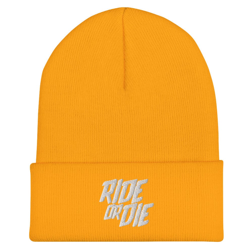 Sons of Battery® - E-MTB Brand & Community Gold Umgeschlagene Beanie - Ride or Die E-Bike-Community