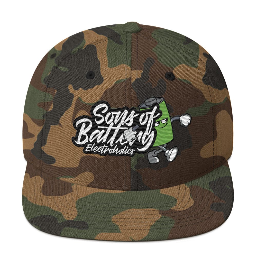 Sons of Battery® - E-MTB Brand & Community Grün Camouflage Batt Boy for Life - Snapback-Cap E-Bike-Community