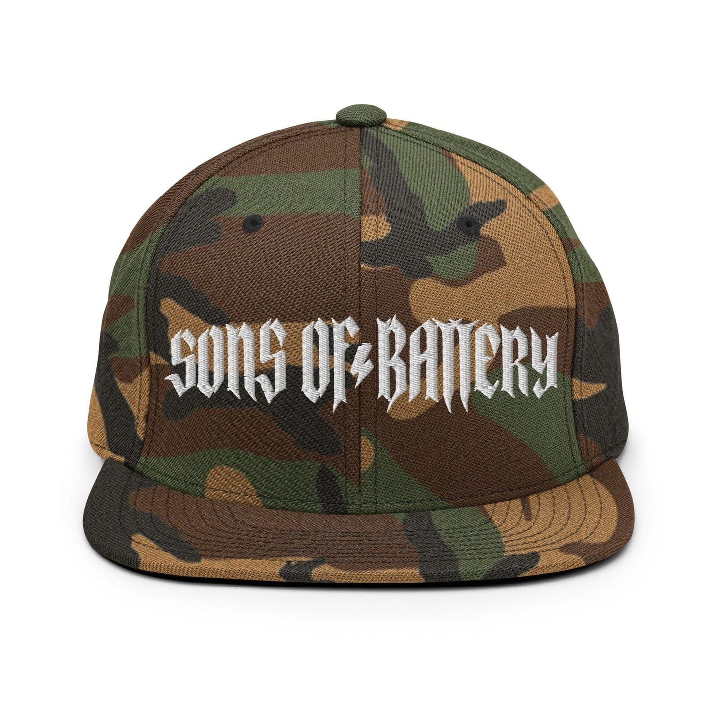 Sons of Battery® - E-MTB Brand & Community Grün Camouflage ROUGH - Snapback-Cap E-Bike-Community