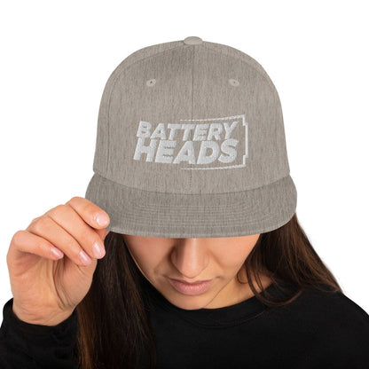 Sons of Battery® - E-MTB Brand & Community Heather Grau Battery Heads - Snapback-Cap E-Bike-Community