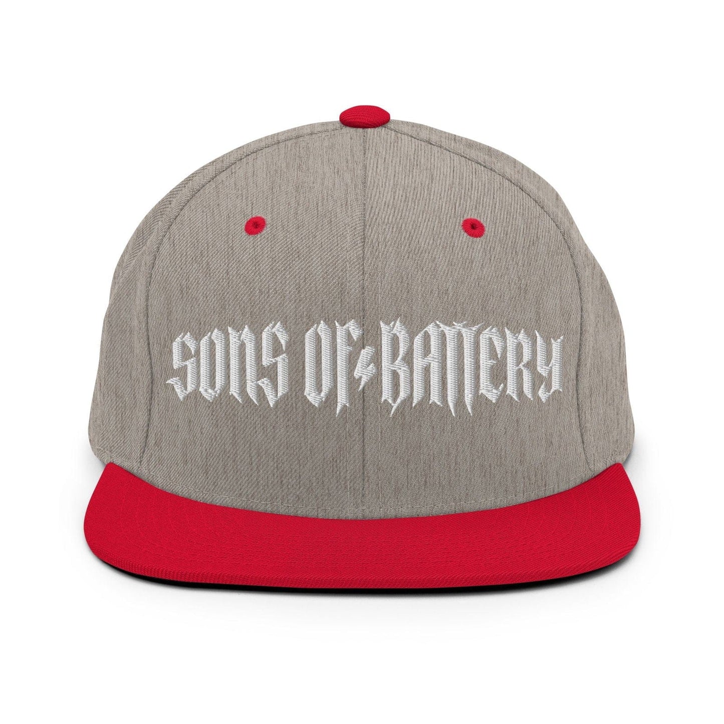 Sons of Battery® - E-MTB Brand & Community Heather Grau/ Rot ROUGH - Snapback-Cap E-Bike-Community