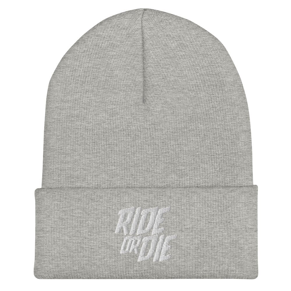 Sons of Battery® - E-MTB Brand & Community Heather Grau Umgeschlagene Beanie - Ride or Die E-Bike-Community