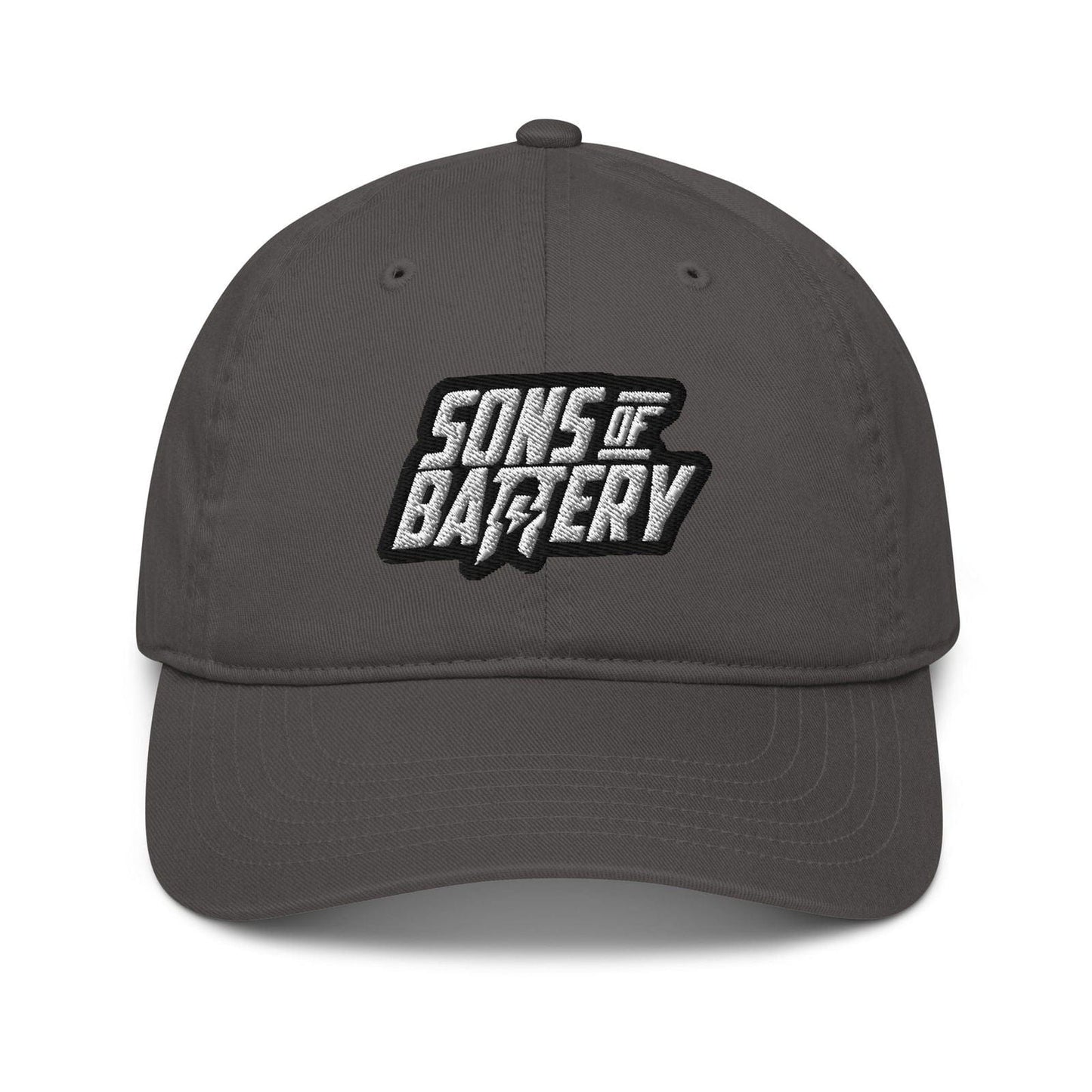 Sons of Battery® - E-MTB Brand & Community Holzkohle Bestickte BOLD Cap zum einstellen E-Bike-Community