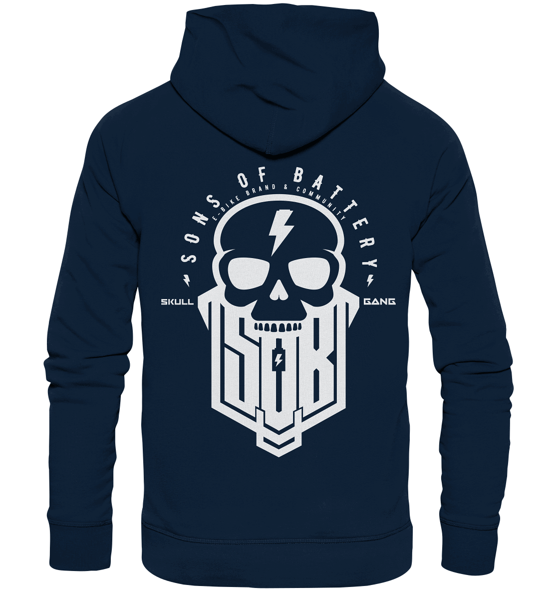 Sons of Battery® - E-MTB Brand & Community Hoodies French Navy / XS SoB Skullgang White - Organic Hoodie E-Bike-Community