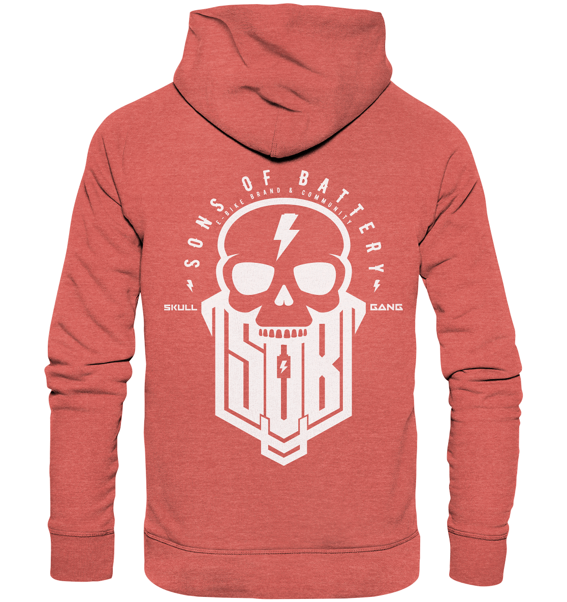 Sons of Battery® - E-MTB Brand & Community Hoodies Mid Heather Red / XS SoB Skullgang White - Organic Hoodie E-Bike-Community