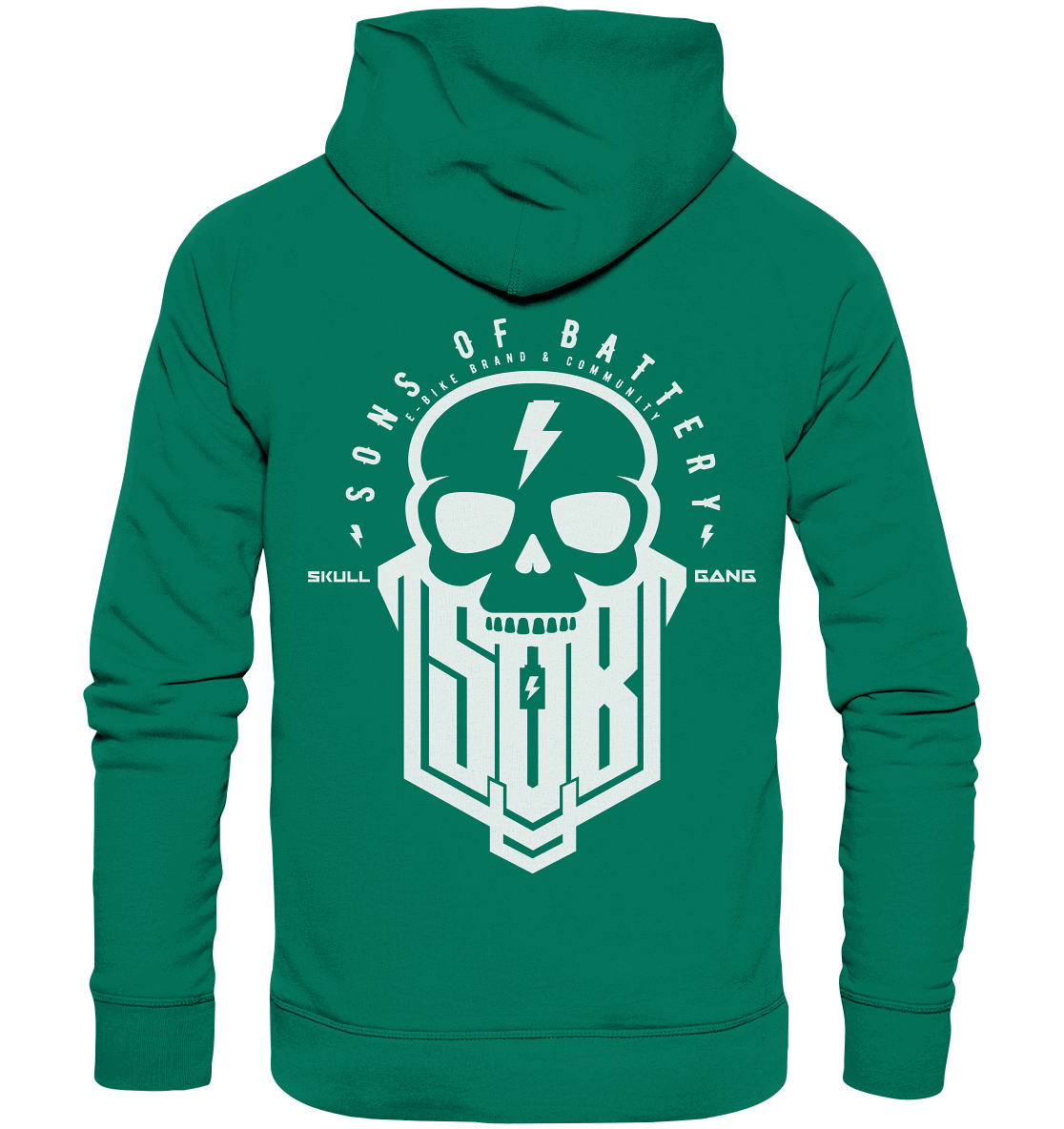 Sons of Battery® - E-MTB Brand & Community Hoodies Varsity Green / XS SoB Skullgang White - Organic Hoodie E-Bike-Community