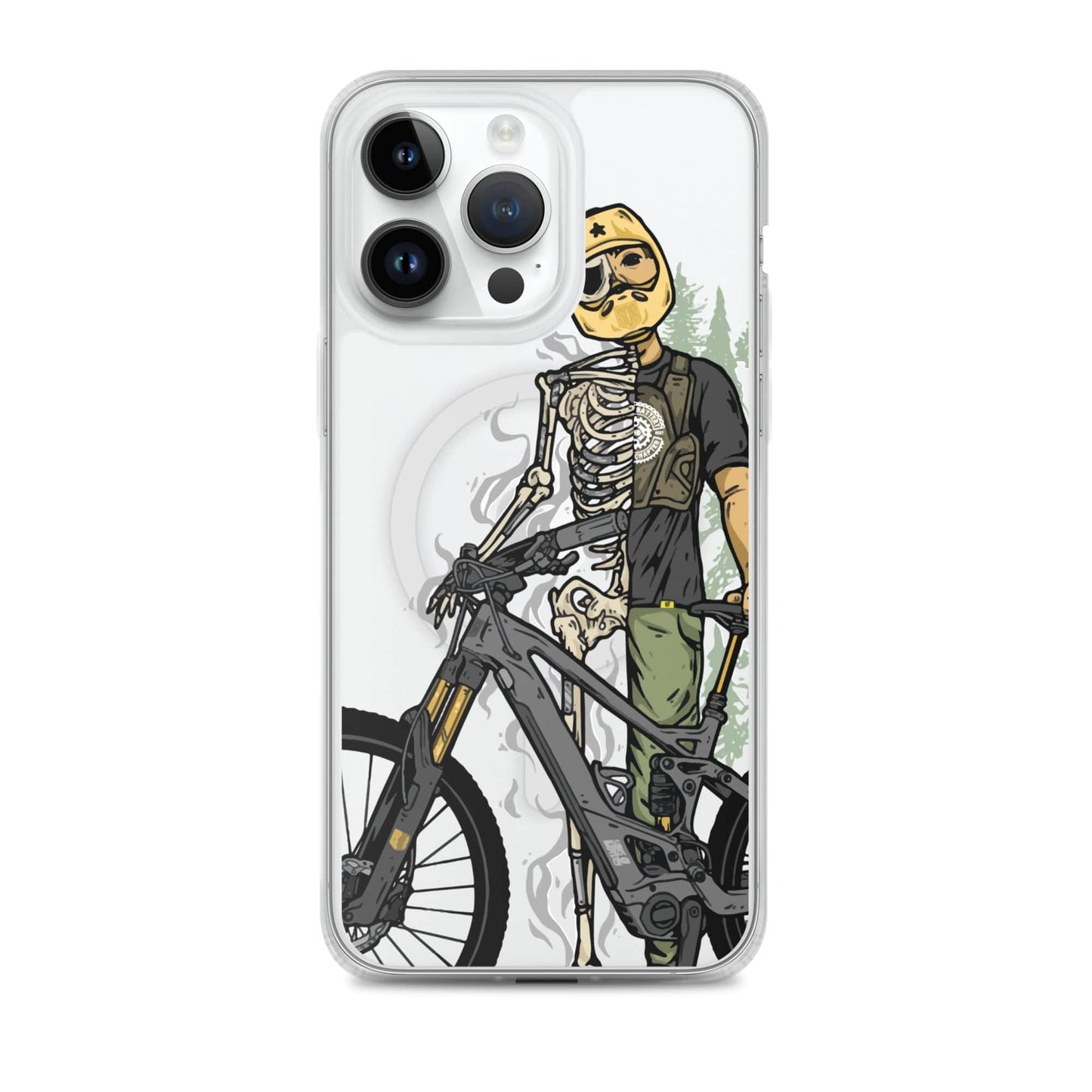 Sons of Battery® - E-MTB Brand & Community iPhone 14 Pro Max Shred or Alive - Transparente iPhone®-Hülle mit MagSafe® E-Bike-Community