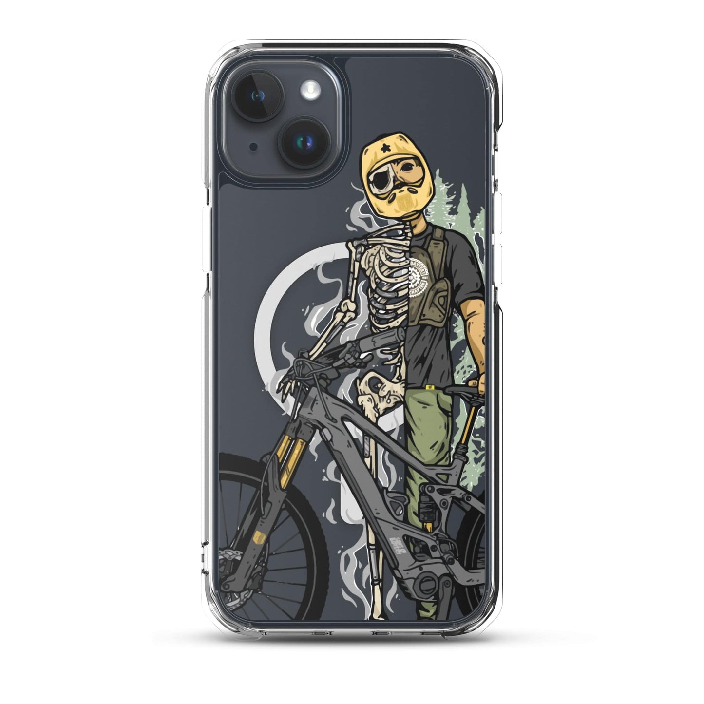 Sons of Battery® - E-MTB Brand & Community iPhone 15 Plus Shred or Alive - Transparente iPhone®-Hülle mit MagSafe® E-Bike-Community