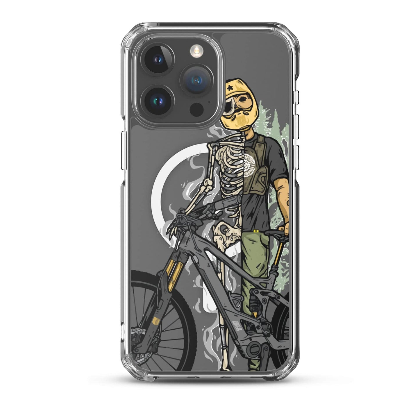 Sons of Battery® - E-MTB Brand & Community iPhone 15 Pro Max Shred or Alive - Transparente iPhone®-Hülle mit MagSafe® E-Bike-Community