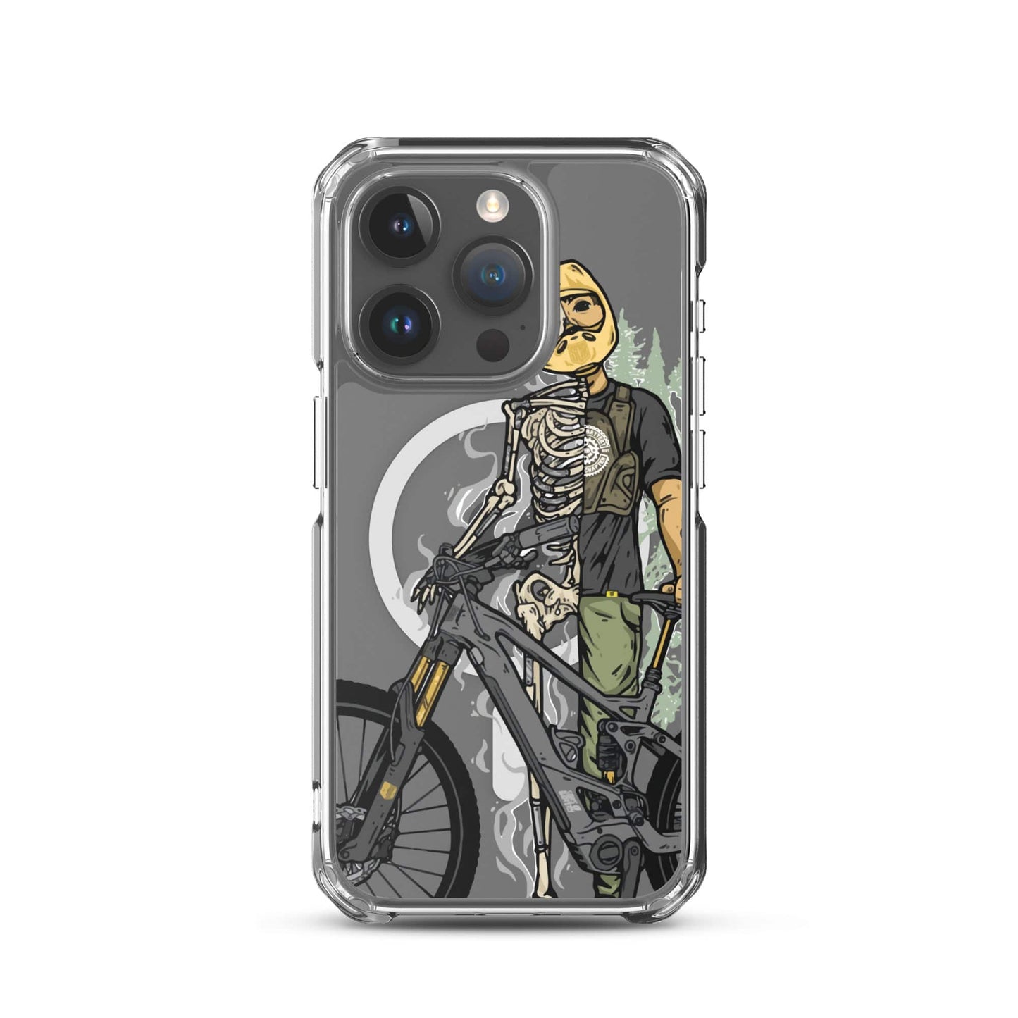 Sons of Battery® - E-MTB Brand & Community iPhone 15 Pro Shred or Alive - Transparente iPhone®-Hülle mit MagSafe® E-Bike-Community