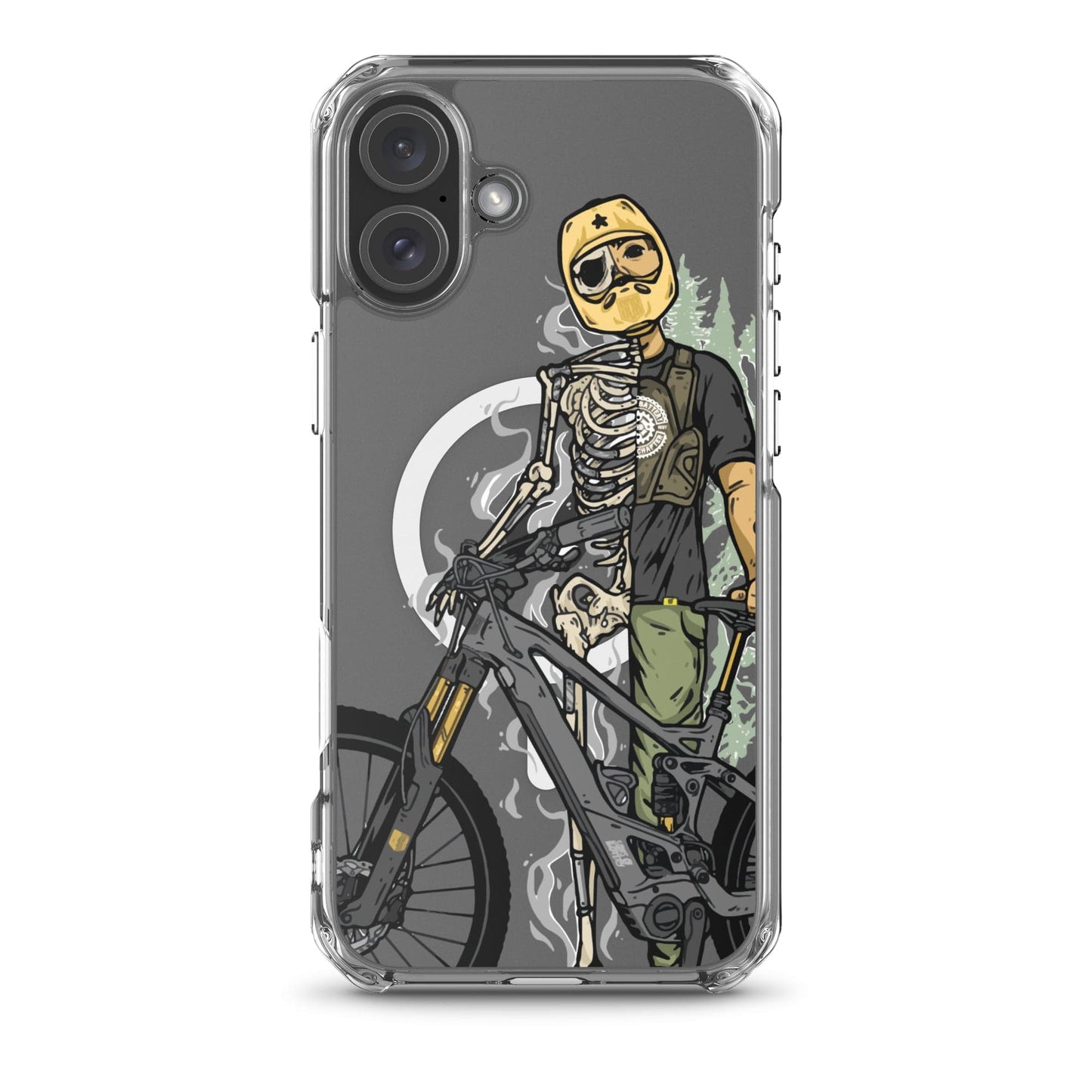 Sons of Battery® - E-MTB Brand & Community iPhone 16 Plus Shred or Alive - Transparente iPhone®-Hülle mit MagSafe® E-Bike-Community