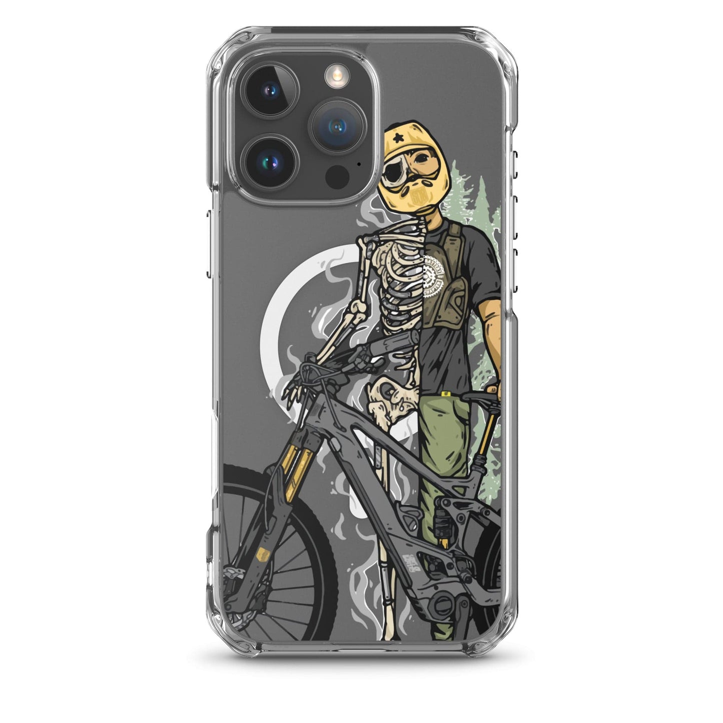 Sons of Battery® - E-MTB Brand & Community iPhone 16 Pro Max Shred or Alive - Transparente iPhone®-Hülle mit MagSafe® E-Bike-Community