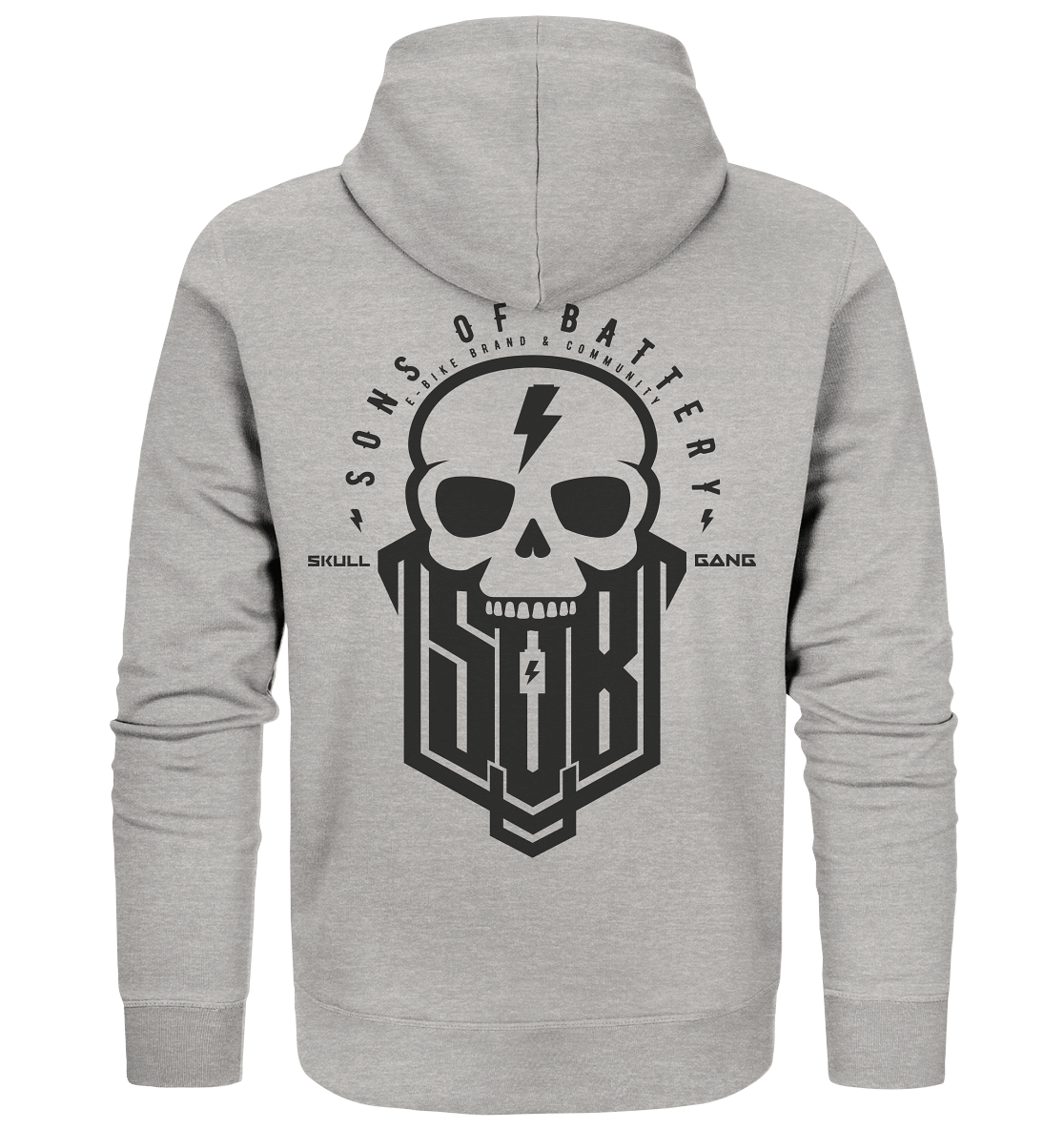 Sons of Battery® - E-MTB Brand & Community Jacken/ Zipper Heather Grey / S SoB Skullgang - Organic Zipper E-Bike-Community