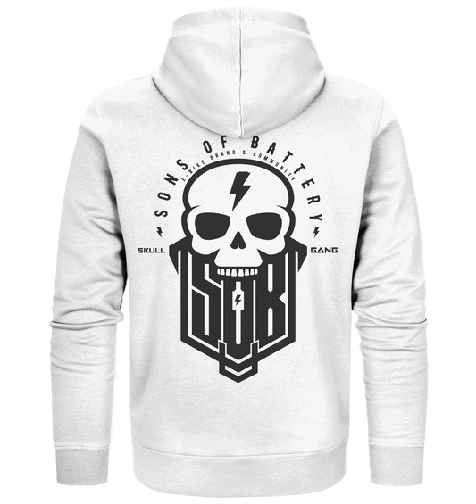 Sons of Battery® - E-MTB Brand & Community Jacken/ Zipper White / S SoB Skullgang - Organic Zipper E-Bike-Community