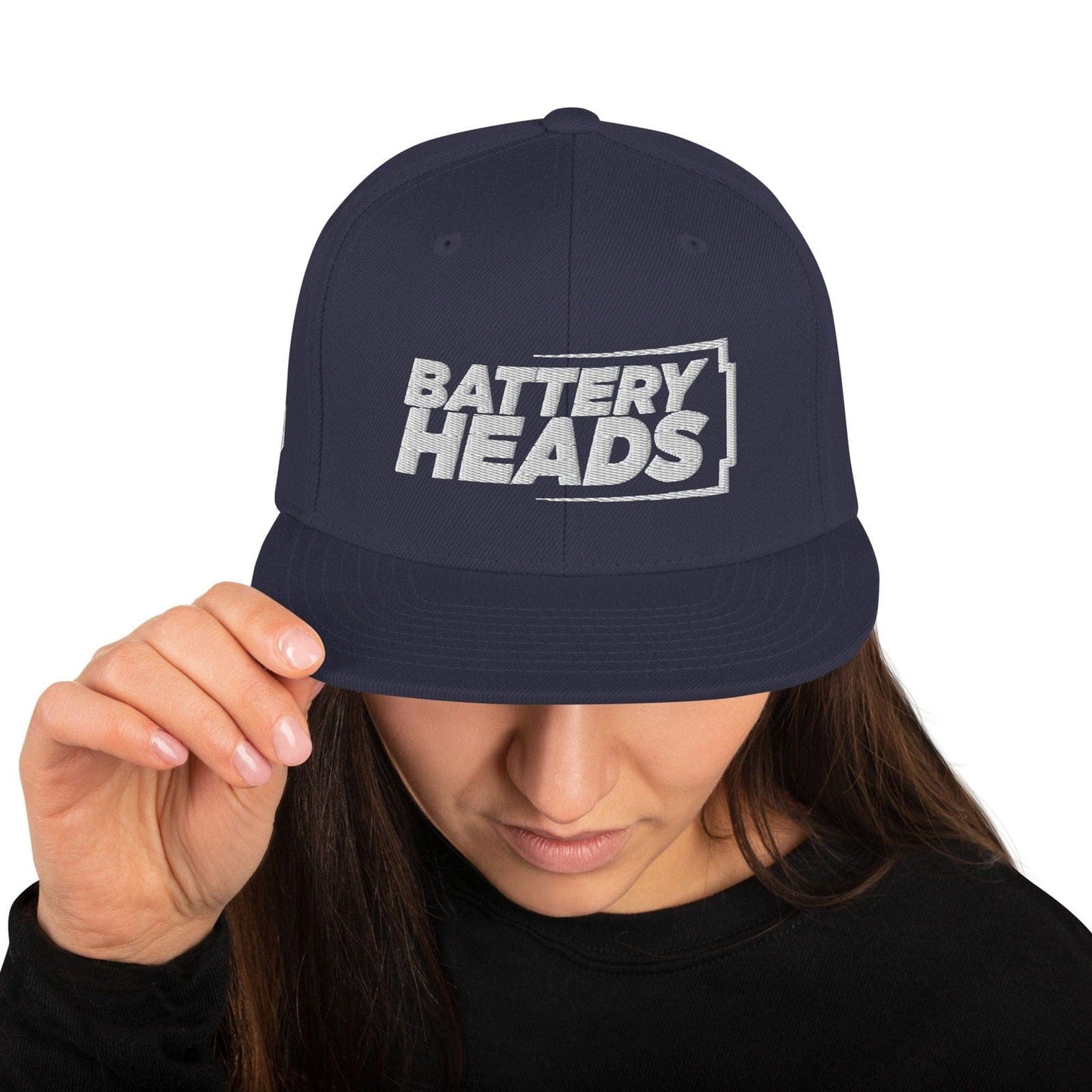 Sons of Battery® - E-MTB Brand & Community Navy Battery Heads - Snapback-Cap E-Bike-Community