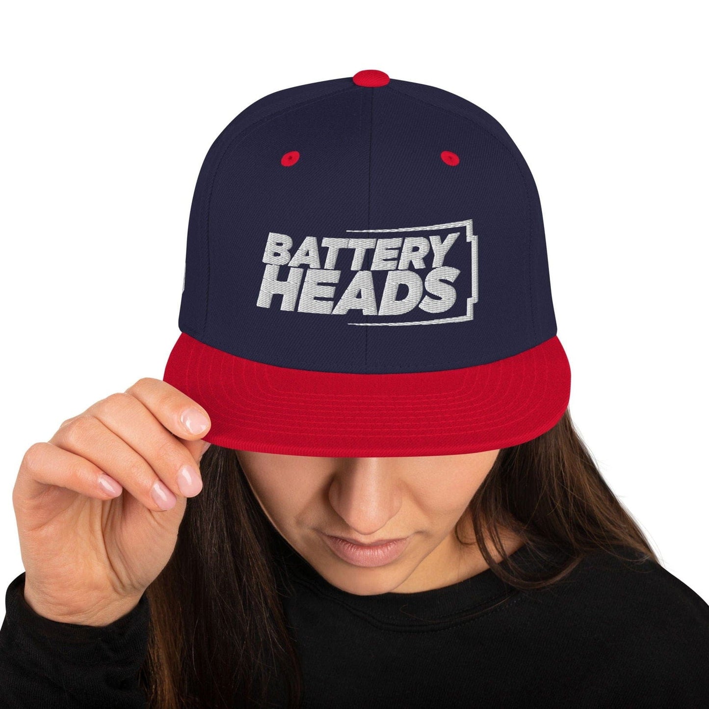 Sons of Battery® - E-MTB Brand & Community Navy/ Rot Battery Heads - Snapback-Cap E-Bike-Community