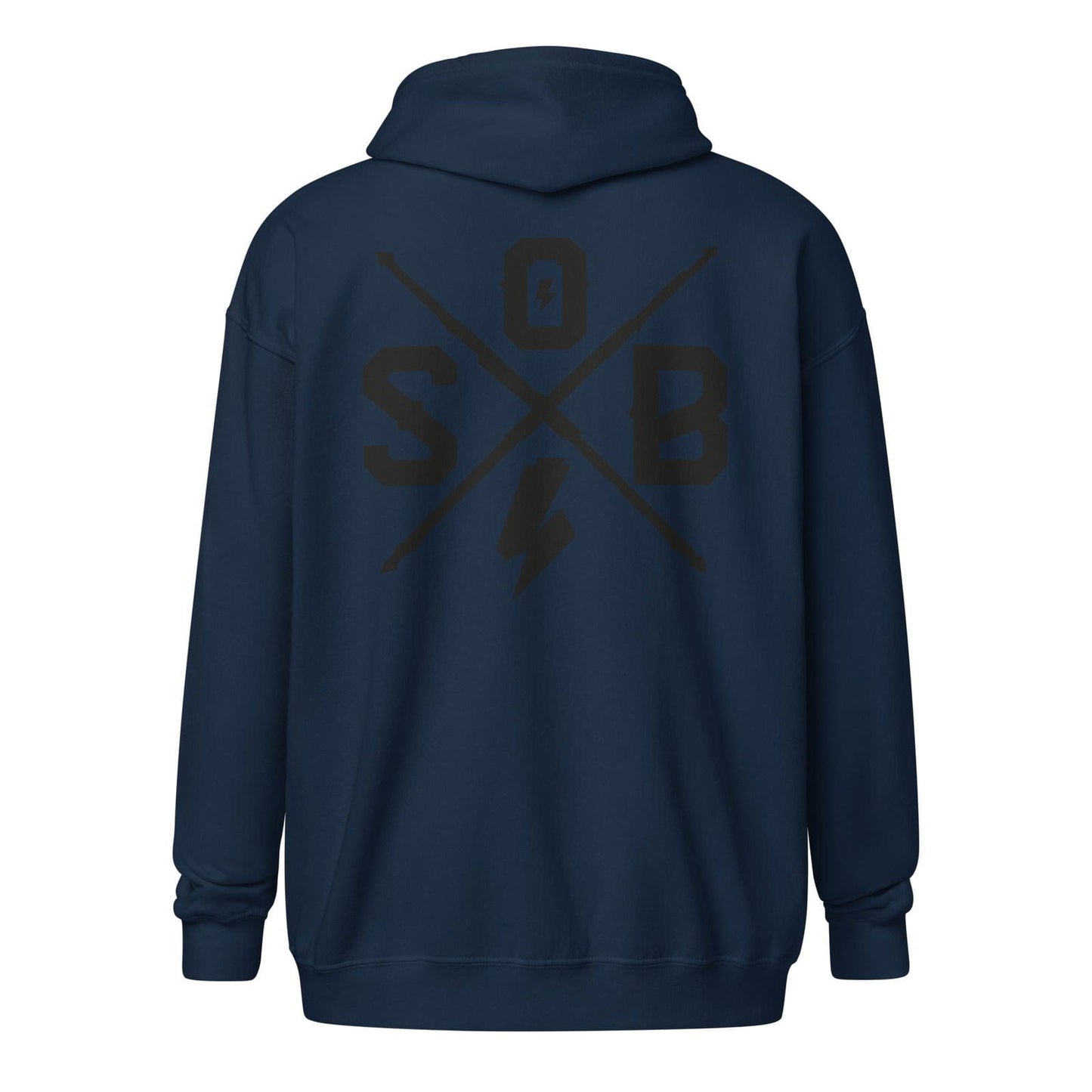 Sons of Battery® - E-MTB Brand & Community Navy / S Cross - Unisex Heavy-Blend Zip Hoodie E-Bike-Community