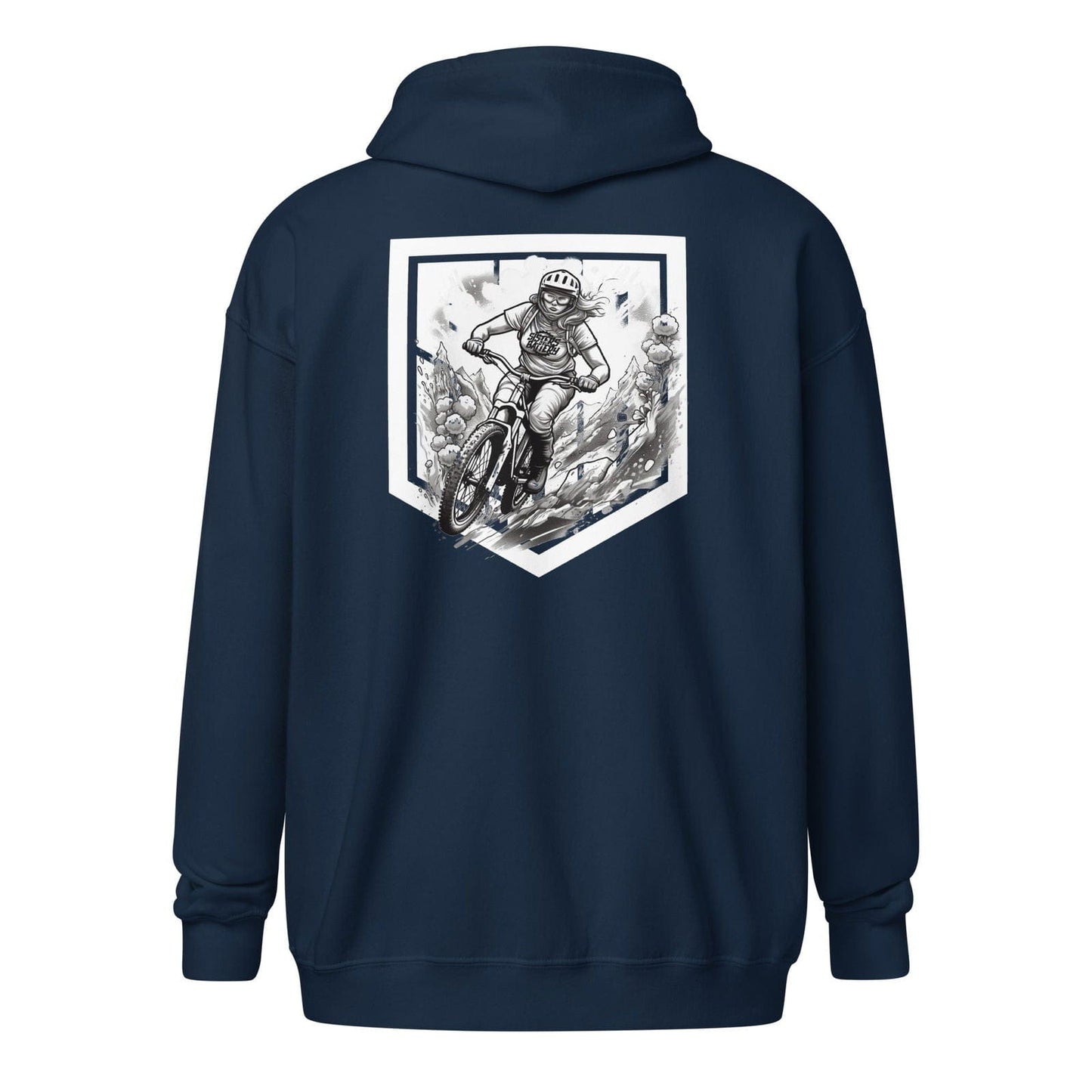 Sons of Battery® - E-MTB Brand & Community Navy / S Lilly - Sisters - Unisex Heavy-Blend Zip Hoodie E-Bike-Community