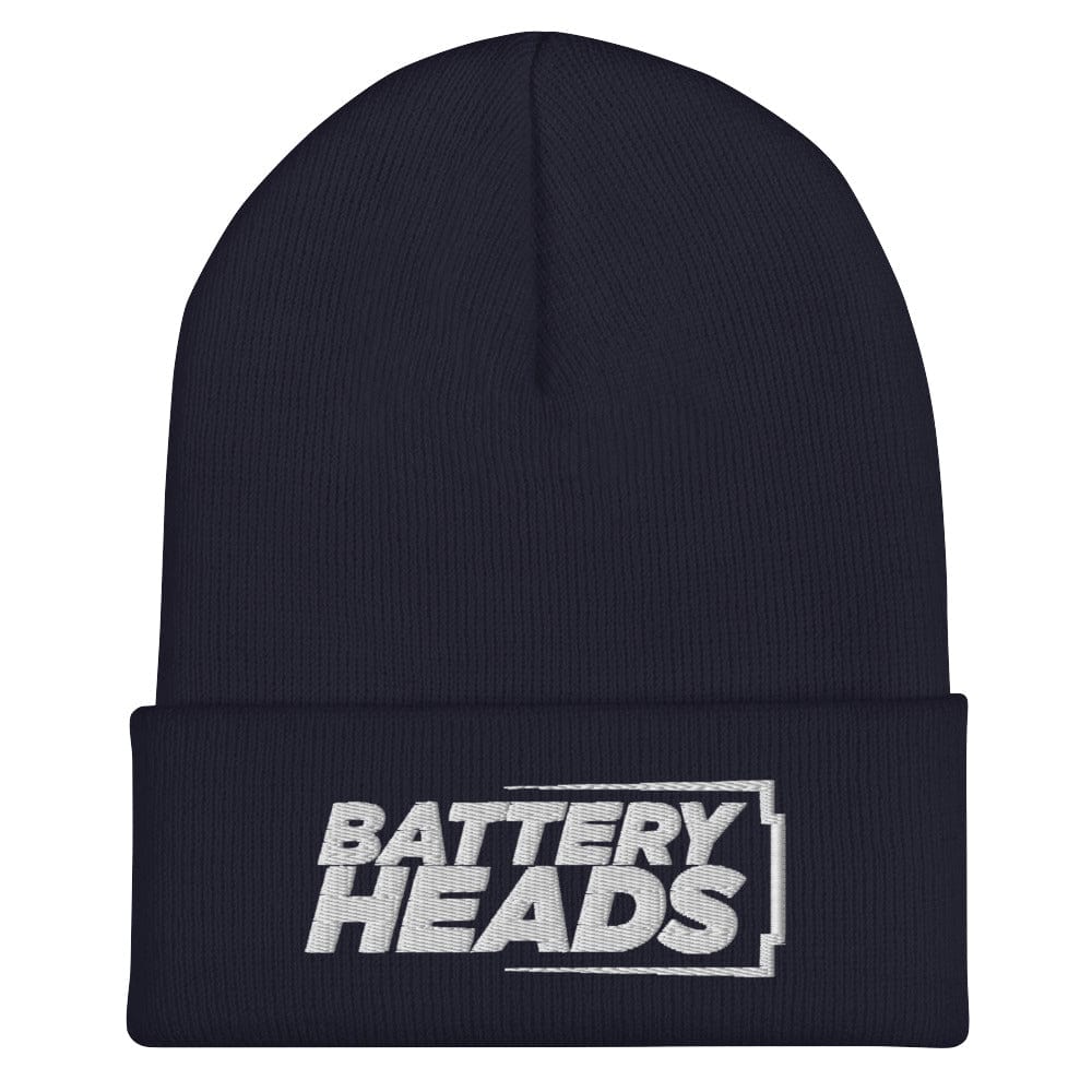 Sons of Battery® - E-MTB Brand & Community Navy Umgeschlagene Beanie - Battery Heads E-Bike-Community