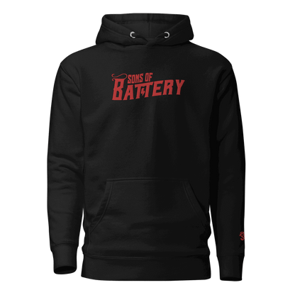 Sons of Battery® - E-MTB Brand & Community S Bestickter - Oldschool - Unisex-Kapuzenpullover E-Bike-Community