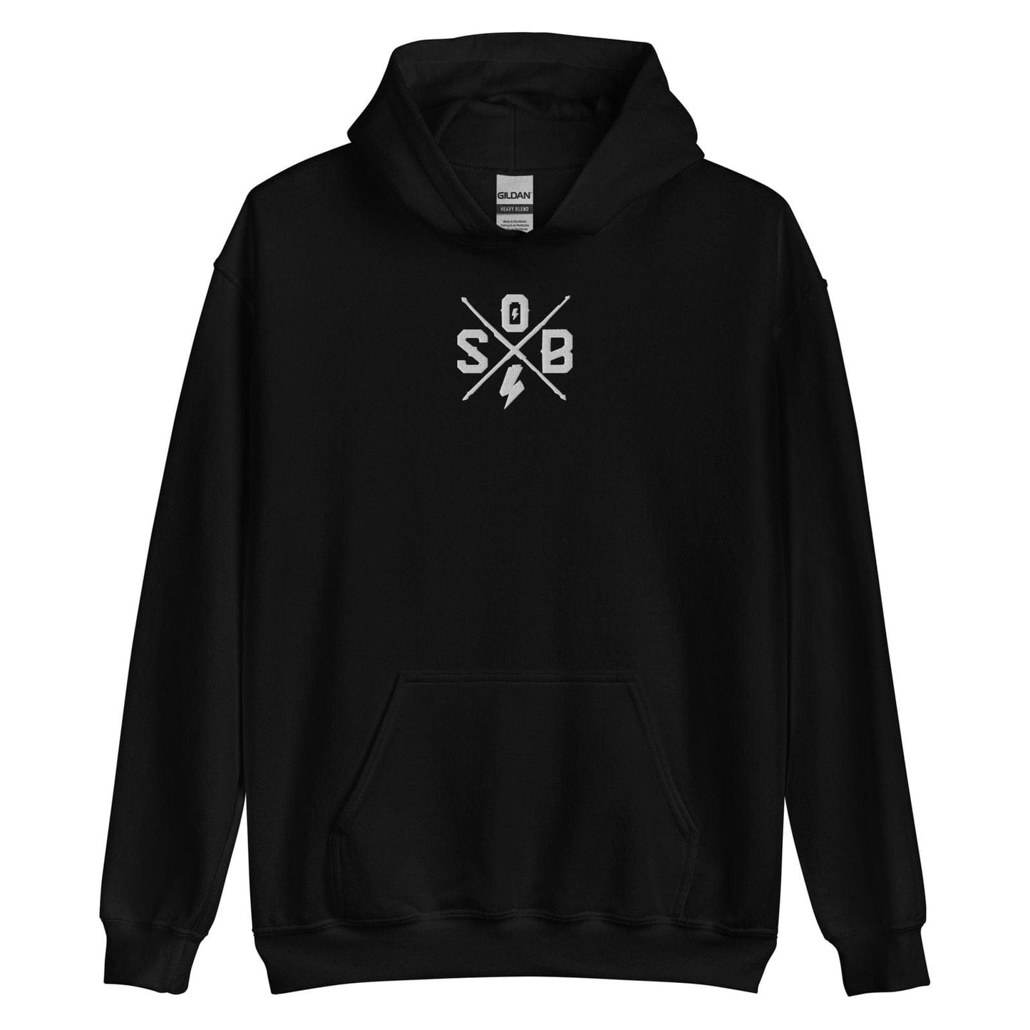 Sons of Battery® - E-MTB Brand & Community S Sons of Battery Cross Logo - Gestrickter Unisex-Kapuzenpullover E-Bike-Community