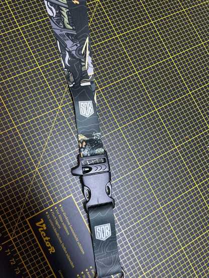 Sons of Battery - E-MTB Brand & Community Schlüsselanhänger Sons of Battery - Shred or Alive -  Hochwertiges Schlüsselband / Lanyard mit Notfall Pfeife E-Bike-Community