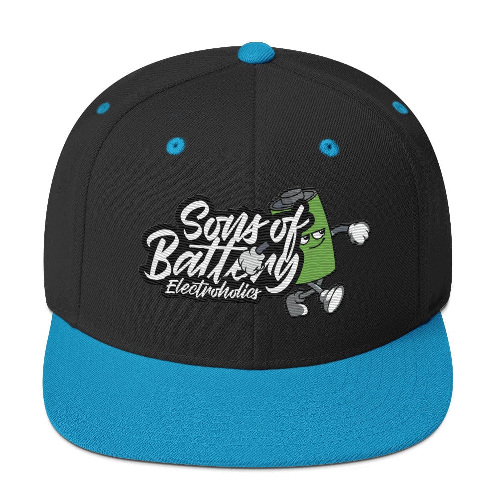 Sons of Battery® - E-MTB Brand & Community Schwarz/ Blaugrün Batt Boy for Life - Snapback-Cap E-Bike-Community