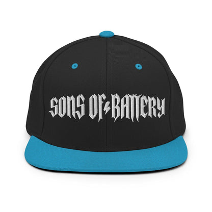 Sons of Battery® - E-MTB Brand & Community Schwarz/ Blaugrün ROUGH - Snapback-Cap E-Bike-Community