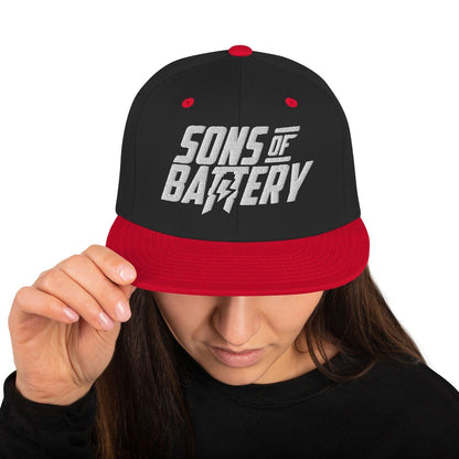 Sons of Battery® - E-MTB Brand & Community Schwarz/ Rot Bold Clean - Snapback Hat E-Bike-Community