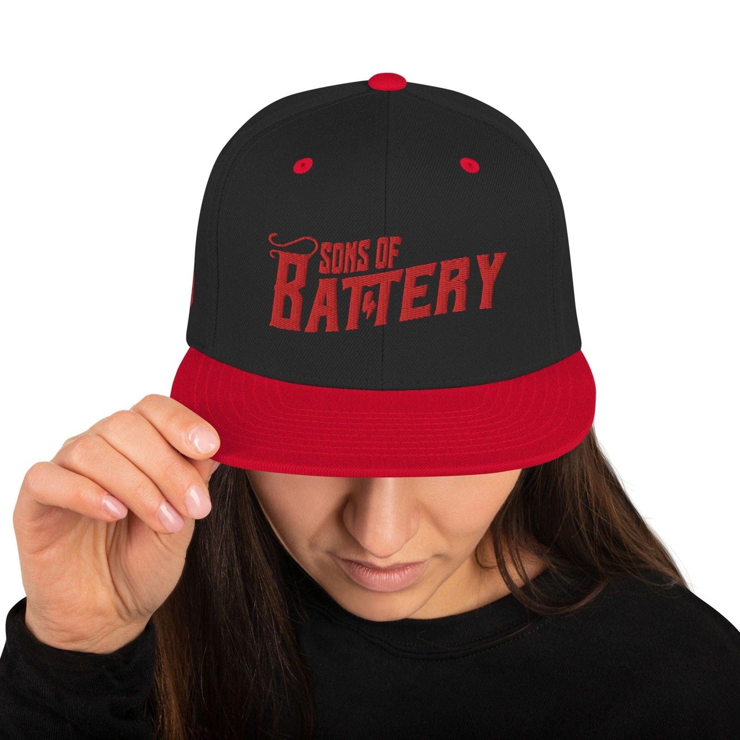 Sons of Battery® - E-MTB Brand & Community Schwarz/ Rot Snapback-Cap E-Bike-Community