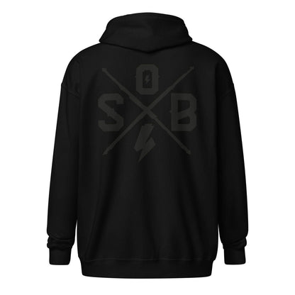 Sons of Battery® - E-MTB Brand & Community Schwarz / S Cross - Unisex Heavy-Blend Zip Hoodie E-Bike-Community