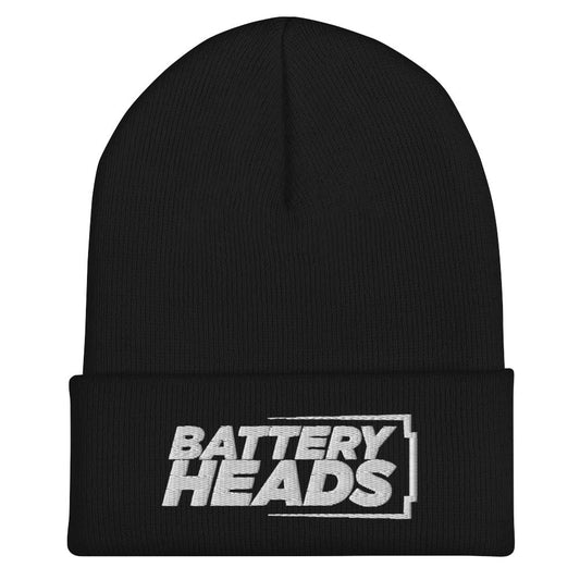 Sons of Battery® - E-MTB Brand & Community Schwarz Umgeschlagene Beanie - Battery Heads E-Bike-Community