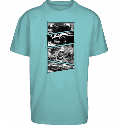 Sons of Battery® - E-MTB Brand & Community Shirt Beryl Blue / XS Tesla Model Y Storyboard Shirt Oversized Shirt by Byb E-Bike-Community