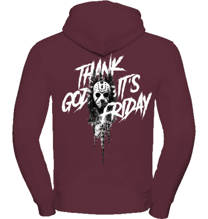 Sons of Battery® - E-MTB Brand & Community Shirt Burgundy / XS TGIF - MTB - Hoodie Front/Back Russell Athletic E-Bike-Community