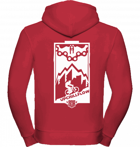 Sons of Battery® - E-MTB Brand & Community Shirt Classic Red / XS Upchillflow - Zipper Hoody Russell Athletics E-Bike-Community