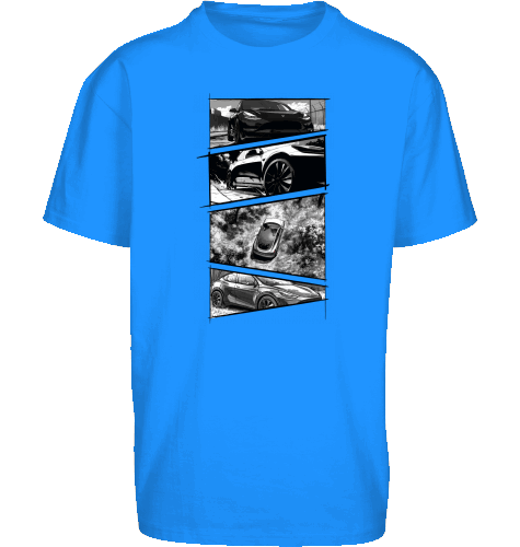 Sons of Battery® - E-MTB Brand & Community Shirt Cobalt Blue / XS Tesla Model Y Storyboard Shirt Oversized Shirt by Byb E-Bike-Community